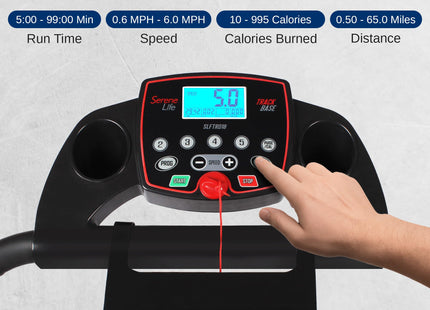 SereneLife Electric Folding Treadmill Exercise Machine - Smart Compact Digital Fitness Treadmill Workout Trainer w/Bluetooth App Sync, Manual Incline Adjustment, for Walking, Running, Gym