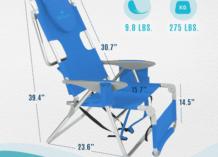 Ostrich 3N1 Lightweight Lawn Beach Reclining Lounge Chair with Footrest