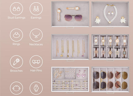 SONGMICS Jewelry Box, 8-Tier Jewelry Organizer