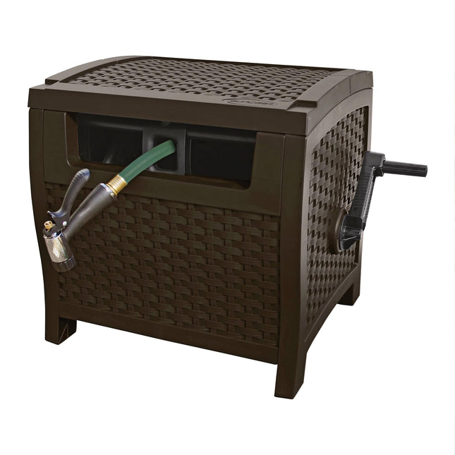 Suncast 175 ft. Wicker Style Resin Hose Hideaway with Hose Guide