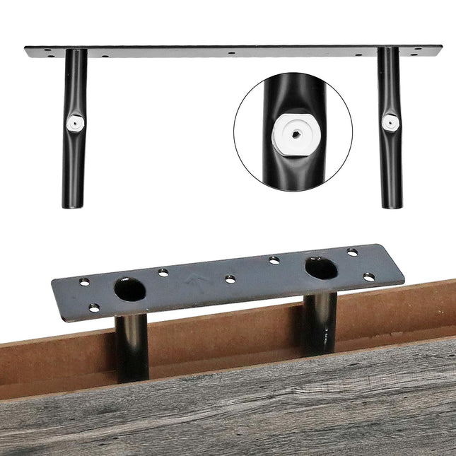 QEEIG Bathroom Shelves Over Toilet - Wall Mounted Floating Shelves Toilet Paper Storage Small Farmhouse Decor Shelf 16 inch Set of 2, Rustic Brown (019-BN2)