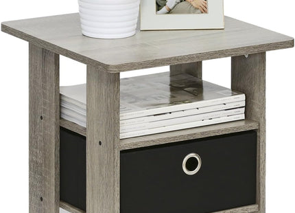 Furinno Andrey End Table / Side Table / Night Stand / Bedside Table with Bin Drawer