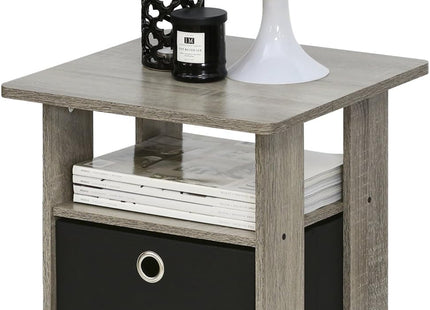 Furinno Andrey End Table / Side Table / Night Stand / Bedside Table with Bin Drawer