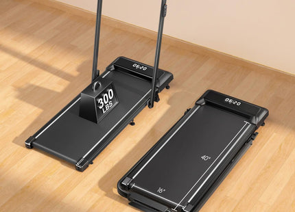 Walking Pad Treadmill with Incline, 2 in 1 Foldable Treadmills for Home Small Office, 300lbs Portable Compact Under Desk Treadmill with App, Remote Control and LED Display
