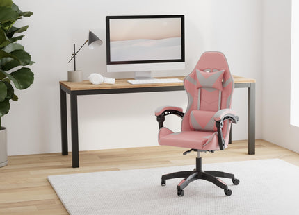 Pink Gaming Chair, Big and Tall Gamer Chair, Racing Style