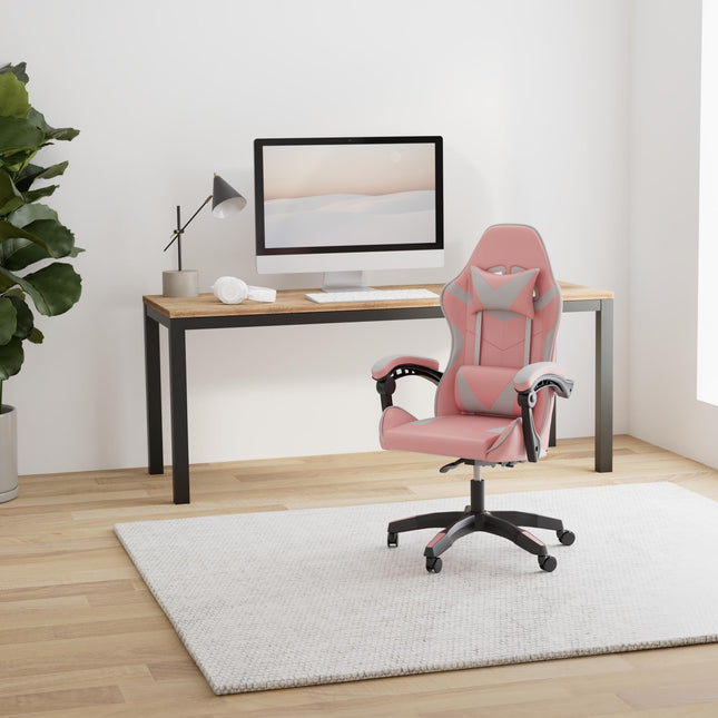Pink Gaming Chair, Big and Tall Gamer Chair, Racing Style