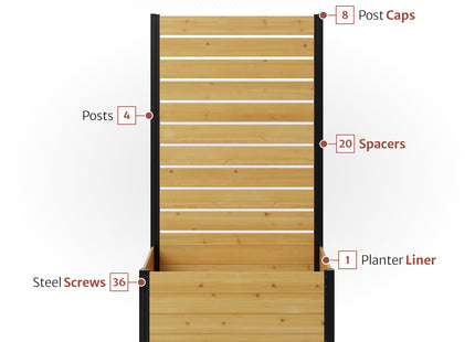 Enclo 6ft Cedar Privacy Screen with Planter – Vinyl Fence