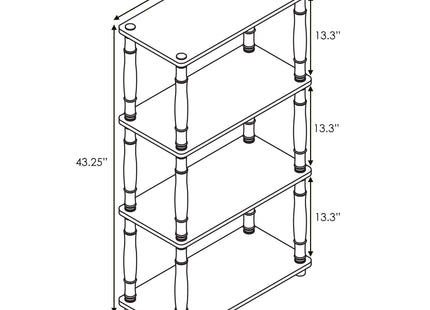 Furinno Turn-N-Tube 4-Tier Multipurpose Shelf Display Rack