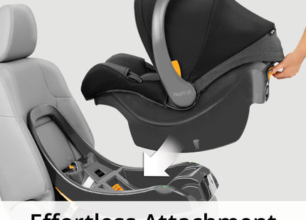 Chicco KeyFit 35 ClearTex Infant Rear-FacingCar Seat and Base for Infants 4-35 lbs, Includes Head and Body Support, Compatible with Chicco Strollers, Baby Travel Gear | Shadow/Black