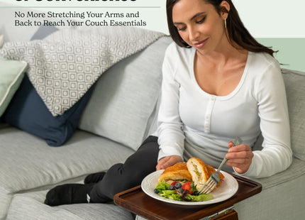 Shamrock Home Bamboo Trayble Couch Arm Table, Clip On Tray Sofa Table for Couches.