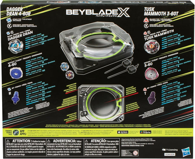 Beyblade X Xtreme Battle Set with Beystadium Arena Featuring X-Celerator Rail, 2 Right-Spinning Top Toys, 2 Launchers, Toys for Boys and Girls, 8+