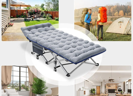 DoCred Folding Camping Cots for Adults Heavy Duty cot with Carry Bag, Portable Sleeping Bed for Camp Office Use Outdoor Cot Bed for Traveling