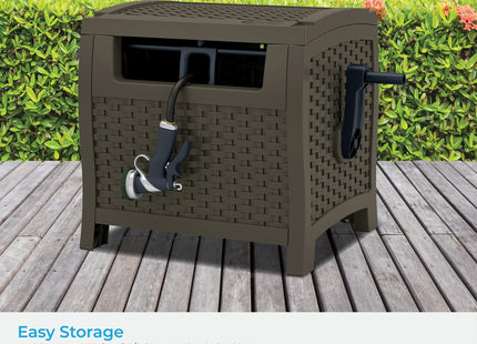 Suncast 175 ft. Wicker Style Resin Hose Hideaway with Hose Guide