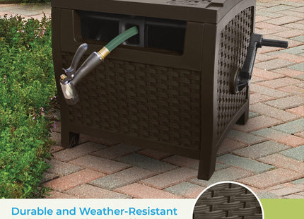 Suncast 175 ft. Wicker Style Resin Hose Hideaway with Hose Guide