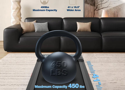 Walking Pad Treadmill with 12% 9-Level Auto Incline, 450 lbs Capacity and RGB LED Screen Under Desk Treadmill with Hiking Mode, Compact Treadmills for Home Small/Office