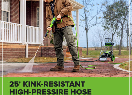 Greenworks Pro Brushless 3000 PSI (CSA Certified) 2.0 GPM Max / 1.1 GPM Electric Pressure Washer (Rugged Steel Frame, 25 FT Hose, 35 FT GFCI Power Cord)