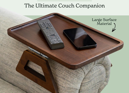 Shamrock Home Bamboo Trayble Couch Arm Table, Clip On Tray Sofa Table for Couches.
