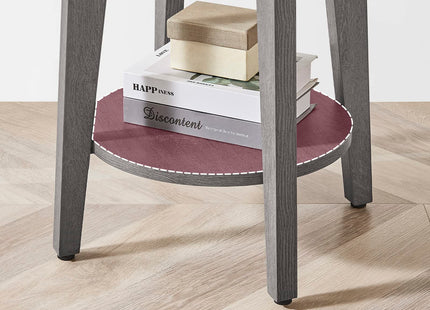 VASAGLE Side Table, Small Round End Table with Lower Shelf