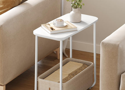VASAGLE End Table, Small Bedside Table with Fabric Basket