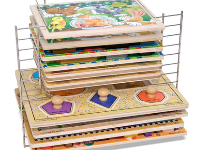 Melissa & Doug Puzzle Storage Rack - Wire Rack Holds 12 Puzzles