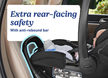 Graco SnugRide SnugFit Infant Car Seat with Simply Safe Adjust Harness System, Baby Car Seat with Anti Rebound Bar, Gotham