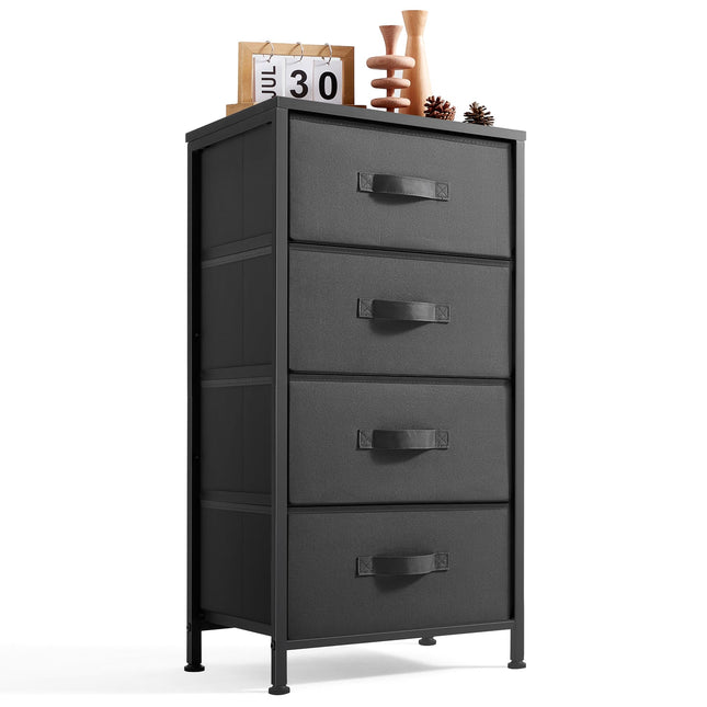 LINSY HOME Dresser for Bedroom, Black Dresser with 4 Drawers