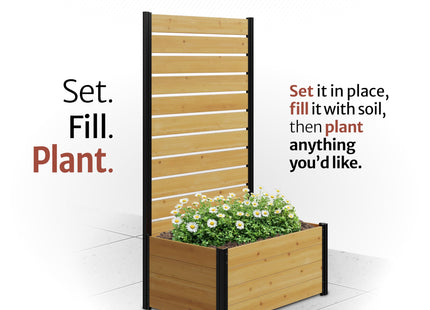 Enclo 6ft Cedar Privacy Screen with Planter – Vinyl Fence