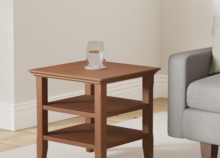 SIMPLIHOME Acadian SOLID WOOD 19 inch Wide Square Transitional End Table