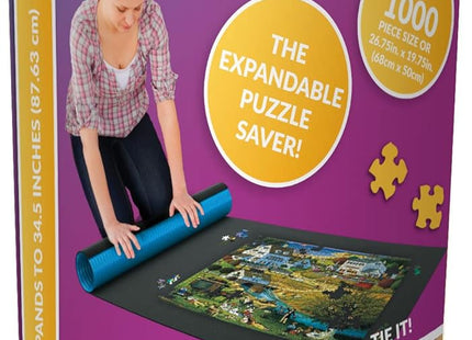 Buffalo Games - Roll-Up Puzzle Mat - Puzzle Saver and Assembly Accessory - Felt Mat - Fits up to 1500 Piece Puzzle - Black