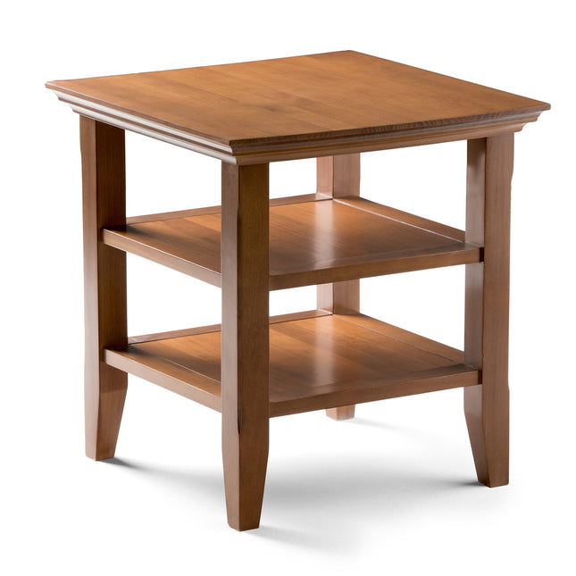 SIMPLIHOME Acadian SOLID WOOD 19 inch Wide Square Transitional End Table