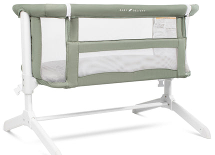 Baby Delight Beside Me Serenity Bassinet | Lightweight Bedside Sleeper & Baby Bassinet | 7-Position Height Adjustment | 100% GOTS Certified Organic Cotton Fabric | Organic Sage