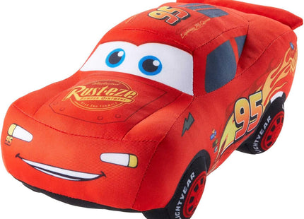 Mattel Disney Pixar Cars Lightning McQueen Talking Plush Toy Car with 10 Sounds, 10-inch