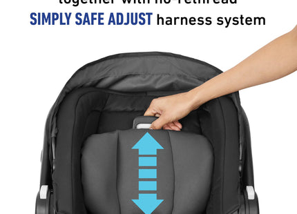 Graco SnugRide SnugFit Infant Car Seat with Simply Safe Adjust Harness System, Baby Car Seat with Anti Rebound Bar, Gotham