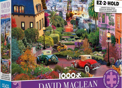 Ceaco - David Maclean - Colorful Lombard Street - 1000 Larger Sized Piece Jigsaw Puzzle