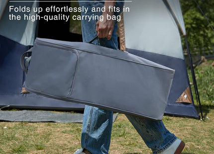 EVER ADVANCED Folding Camping Cot for Adults, Compact Sleeping Cots with Side Pocket, Portable Heavy Duty Foldable Camp Bed with Carry Bag for Outdoor, Travel, Grey