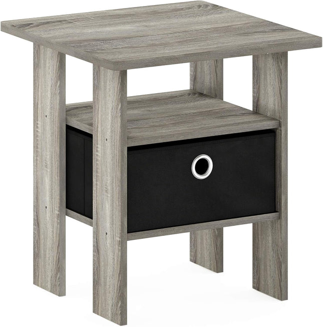 Furinno Andrey End Table / Side Table / Night Stand / Bedside Table with Bin Drawer