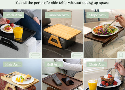 Shamrock Home Bamboo Trayble Couch Arm Table, Clip On Tray Sofa Table for Couches.