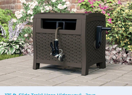 Suncast 175 ft. Wicker Style Resin Hose Hideaway with Hose Guide