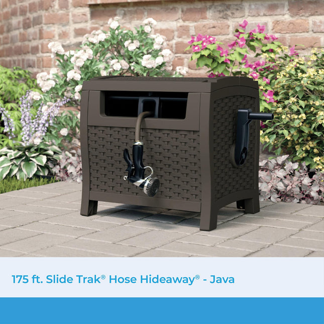 Suncast 175 ft. Wicker Style Resin Hose Hideaway with Hose Guide