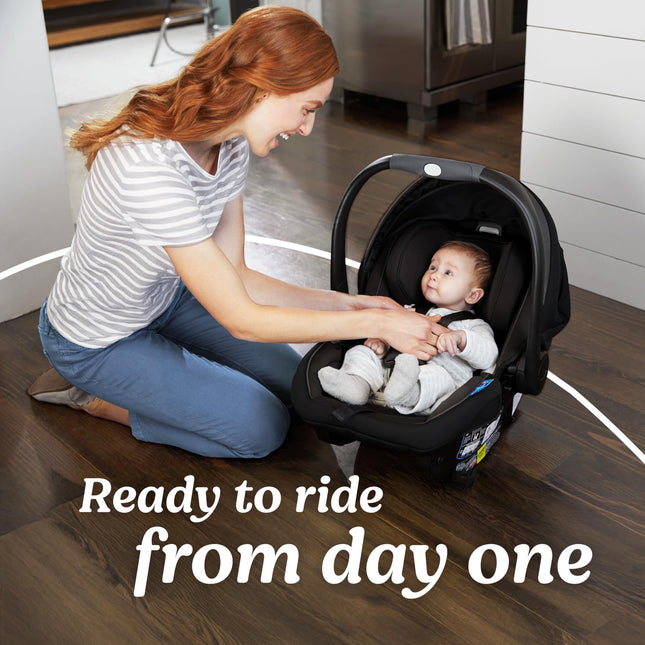 Graco SnugRide SnugFit Infant Car Seat with Simply Safe Adjust Harness System, Baby Car Seat with Anti Rebound Bar, Gotham
