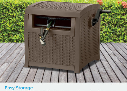 Suncast Hose Reel with Smart Trak Hose Guide, Water-Tight Connection, Durable Resin Construction, 225' Hose Capacity, Brown, Made in the USA