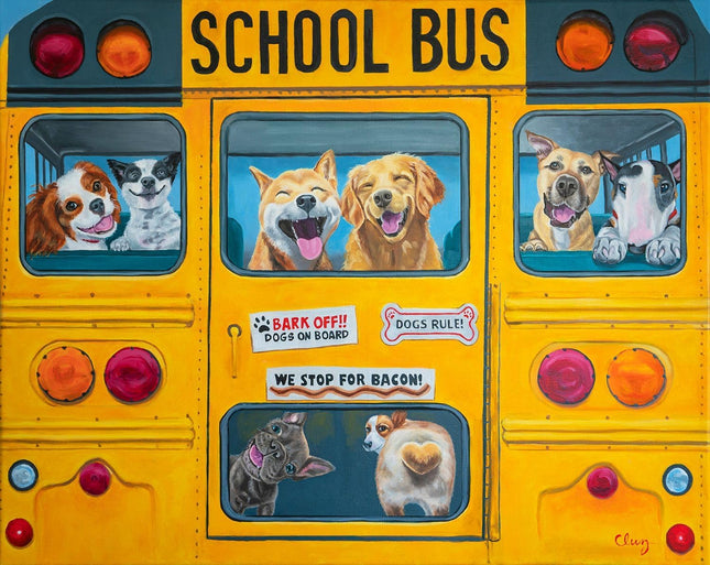 Majestic Value Brand 300 Piece Jigsaw Puzzle of Happy Pups on The Schoolbus