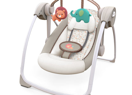 Ingenuity Soothe 'n Delight Compact Portable 6-Speed Plush Baby Swing
