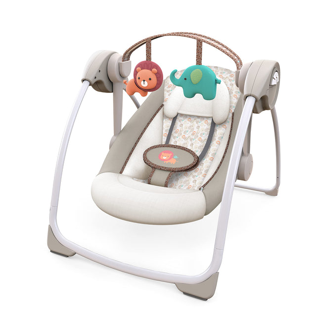Ingenuity Soothe 'n Delight Compact Portable 6-Speed Plush Baby Swing