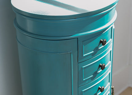Hives and Honey Blair Oval Standing Jewelry Armoire, Organizer with Mirror Lid, Side Doors, 7 Drawers, Jewelry Box for Necklaces, Earrings, Bracelets