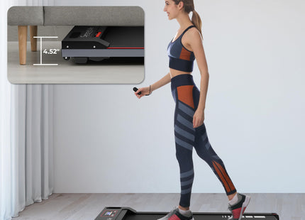 SereneLife Walking Pad Treadmill with Remote Control, 0.6 to 5.0 MPH Smart Speed Control, Walking Mat, Under Desk Treadmill for Home Office, Shock Absorption, App Support, 265lbs Limit