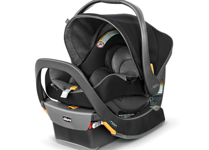 Chicco KeyFit 35 ClearTex Infant Rear-FacingCar Seat and Base for Infants 4-35 lbs, Includes Head and Body Support, Compatible with Chicco Strollers, Baby Travel Gear | Shadow/Black