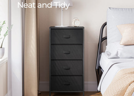 LINSY HOME Dresser for Bedroom, Black Dresser with 4 Drawers