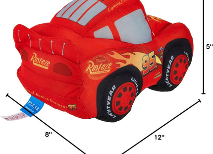 Mattel Disney Pixar Cars Lightning McQueen Talking Plush Toy Car with 10 Sounds, 10-inch
