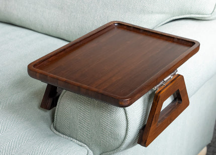 Shamrock Home Bamboo Trayble Couch Arm Table, Clip On Tray Sofa Table for Couches.